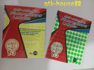 Label Bulat Tom & Jerry No 114 (1 Pak isi 5 lembar) warna kuning & warna hijau muda