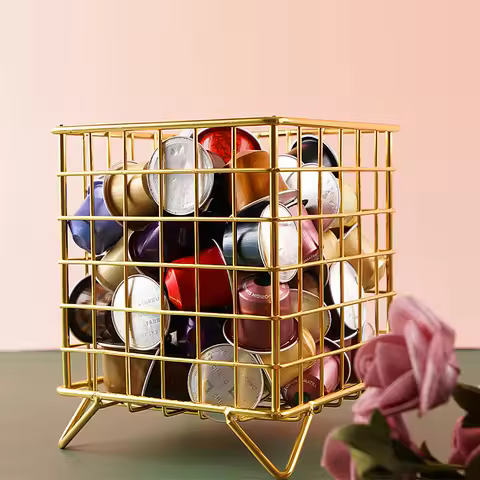 Storage Basket Dolce Gusto Nespresso Coffee Pod Capsule Rack Coffee Metal Desktop Organizer Home Hot