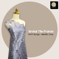 COMBO satu Meter Kain Satin + satu meter Kain Brokat Tile Prancis