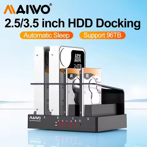 MAIWO 4 Bay Hard Drive Docking Station for 2.5/3.5 Inch HDD SSD SATA To USB 3.0 HDD Docking Station 