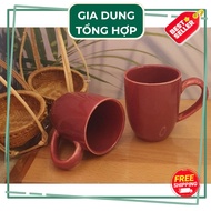 Minh Chau AH88 ceramic cup with handle, red color