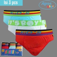 Contents: 3 pcs CD Agree Boy's AG200 MIKA Boxer/ | AG 200 Boys' Underwear with Elastic Waistband