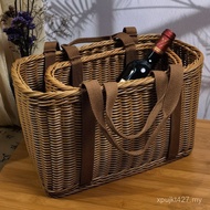 Rattan Cloth Basket Portable Basket Woven Flower Basket Flower Basket Rattan Basket Rattan Basket Sh