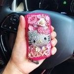 GANTUNGAN SQUARE WALLET / Car Keychain DAD crown chanel bling blink imported hello kitty leather