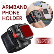 Sports Wristband Phone Holder for 4-6.8 Inch Mobile Phones Universal 360 Degree Rotatable Running Armband Phone Stand Bracket Compatible with IPhone Samsung Huawei