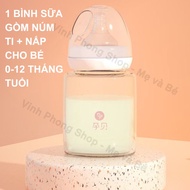 Bình Sữa Thuỷ Tinh Núm Silicon Cổ Rộng Yunbaby Dung Tích 180ml Bình Sữa Thuỷ Tinh Cho Bé