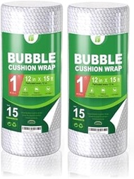 Perforated Bubble Cushioning Wrap Roll [12inch x 15ft Roll] Padded Packing Wrap for Moving Shipping 