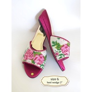 Size 6/ Eur 37/ 24cm: Peranakan Nyonya Open Toe Beaded Slippers (Kasut Manek)