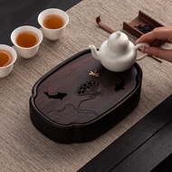 Ebony wood outdoor premium kung fu drainage tray, new tea tray, small water storage, simple home use