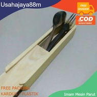Sonokeling Premium Wooden Cutlery Set with Free Bamboo Straw Wooden Cutlery (Limited Stock)