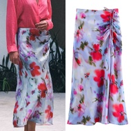 Blue Drawstring Midi Skirt 77777 (RA)