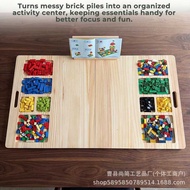 Wooden Children's Building Block Table Foldable Small Game Table Building Block Building Puzzle Tabl