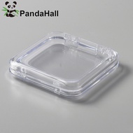 10pcs Transparent Plastic Nail Art Tool box Makeup Storage box Rectangle Clear 8.7x8.5x1.85cm Inner 