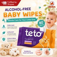 FBS TETO Antibacterial Wet Wipes Alcohol Free Soft Gentle Hand Face Cleaning Baby Kids Family Travel