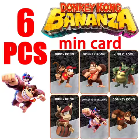 2025 New style 6 Pcs 3D game Donkey Kong Bananzaes mini Cards Baolin Diamond Pauline King Kong Sugi