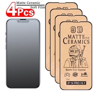 4Pcs Soft Matte Ceramic Film for iPhone 14 Pro Max Screen Protectors for iPhone 13 12 11 X XR XS Max Mini 7 8 6 6S Plus SE