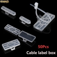 DESERT 50Pcs Identification Tags Waterproof Transparent Marker Tool Display Sign  Tag Box