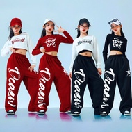 Kids Jazz Dance Outfit Girls Streetwear Crop Top Performance Clothes
