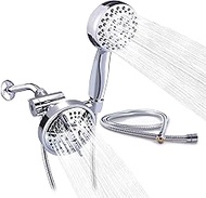 AiQInu Rain Shower Head with Handheld Shower Combo,High Pressure 3-Way Rainfall Combo,59 Spray Settings Dual Shower Head Water Saving Detachable Shower Head with 59'' Shower Hose,Chromed Finish