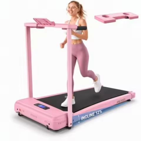 Under Desk Walking Pad Treadmill with Incline, 3.0 HP Portable Treadmills for Home Office with LED D