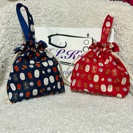 Japanese style Drawstring carrier Bag Bucket Bag / Gift Bag mandarin orange bag CNY Fortune Cat Kitt