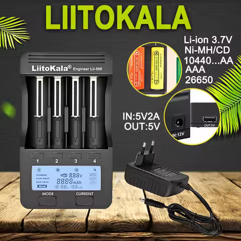 Liitokala lii-600 lii-500 lii-500S LCD 3.7V 1.2V 18650 26650 21700 Battery Charger,Test the battery 