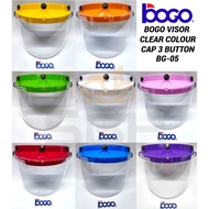 VISOR BOGO 05 # untuk Helmet SGV MHR MS88 dengan 3 Butang Polycarbonate Jernih dalam Pelbagai Warna