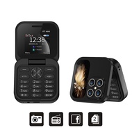 SERVO i17 Mini Tiny Flip โทรศัพท์มือถือ 2 ซิมสแตนด์บาย Magic Voice วิทยุ FM ไฟฉาย Blacklist 1.77 ขนา