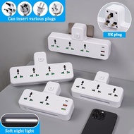Multi Plug Extension 4 Way 4 Plugs Socket Adapter PD3.0 20W Usb Type C Extension Wall Charger 6-in-1
