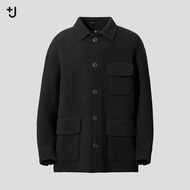 Uniqlo +J | 雙面織紋寬版工作外套（黑/灰）