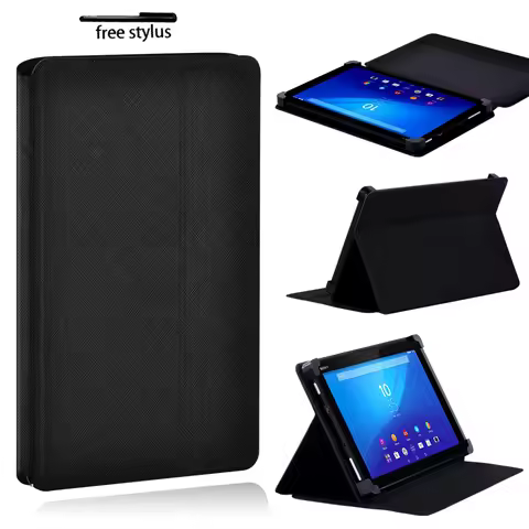 Black Tablet Case for Sony Xperia Z3 8" /Z4 10.1" Tablet Adjustable Folding Stand Anti-fall Protecti
