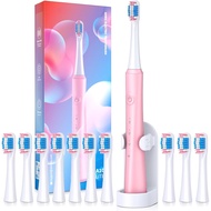 Electric Toothbrush for Adults with Holder and 10 Brush Heads, Rechargeable Toothbrush Electric Fast