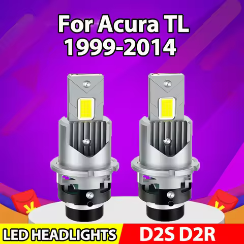 For Acura TL 1999-2014 Xenon HID D2S D2R Front LED Headlight Bulbs High Low Beam Conversion Kit 3570