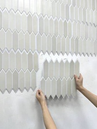 1/10片3d幾何牆面板剝離和貼板磁磚長六邊形三維裝飾磁磚用於牆面裝飾,厚度更大的設計磁貼