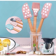 Wooden Silicone Spatula Scraper Brush Set Baking Tools Thermomix Accessories