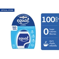 Equal Classic อิควล คลาสสิค ผลิตภัณฑ์ให้ความหวานแทนน้ำตาล ขนาด 100 เม็ด 0 แคลอรี