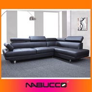 Nabucco N6740 Casa Leather L shape sofa with adjustable head rest (multiple color selection) 5 years warranty export qua