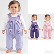 Baby Jumpsuit Velvet Vest Romper Suspenders Trousers Kick-Proof Pajama Pants Belly Protection EPK B3