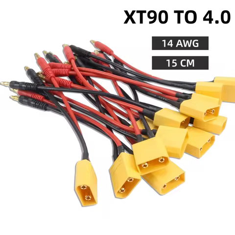 1/5 PCS XT90 Charge Lead to 4.0mm Banana Plugs Charger Cable 14AWG Silicone Wire 15CM for RC Lipo Ba