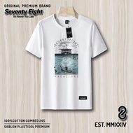 Seventy Eight T-Shirt Distro Men's Adults Cool Bandung Combed 24s Casual Comfortable Standard White
