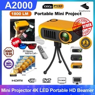 Ready🔥A2000 Mini Projector Full HD Projector 1920*1080 Resolution Portable Vedio Projector for Phone