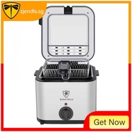 ElectricHousehold Deep Fryer With Stainless Steel Basket 2.5L Mechanical Oil Fryer Temperature Knob Fried Fryer e8V7