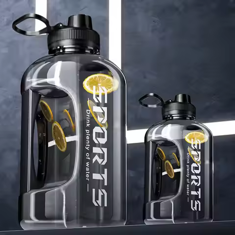 1.8L/2.8L Large Sports Water Bottle Gym Water Jug with Handle Gym Workout Hiking Water Bottle Portab