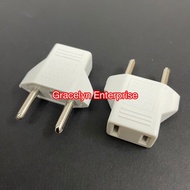 2 Pin to 2 Pin Or US to EU Travel AC Power Socket Plug Adapter Converter