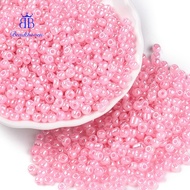 1pound Glass Seed Beads Ceylon Round Pink 6/0 4mm Hole: 1.5mm 4500pcs/pound