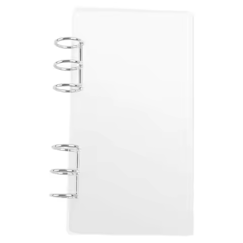 N64R-Binder Notebook Cover A6 6-Ring Clear Acrylic A6 Planner Budget Binder Loose Leaf Folders Offic
