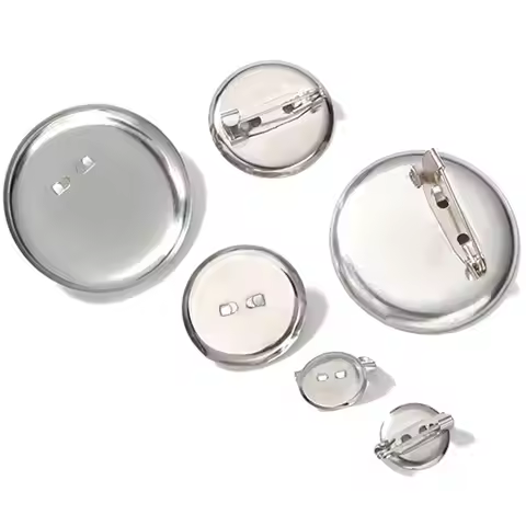 50pcs Metal Brooch Clasps Pin Disk Pad Bezel 13/15/19/23/30mm Blanks Cabochon Base Trays with Pin Cl