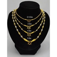 Necklace 2 Kings Chili Grain Pattern Size 2.5 3 4 5 Mm