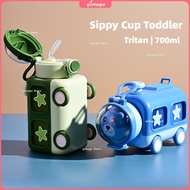 700ml Tritan Childrens Water Cup Cartoon Train Straw Cup Cute Children's School Special Plastic Cup 