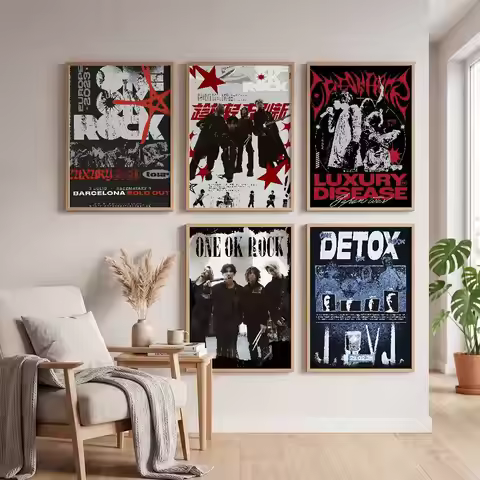 ONE OK Band O-ONE OK R-ROCK Anime Poster Self-adhesive Art Waterproof Paper Sticker Coffee House Bar